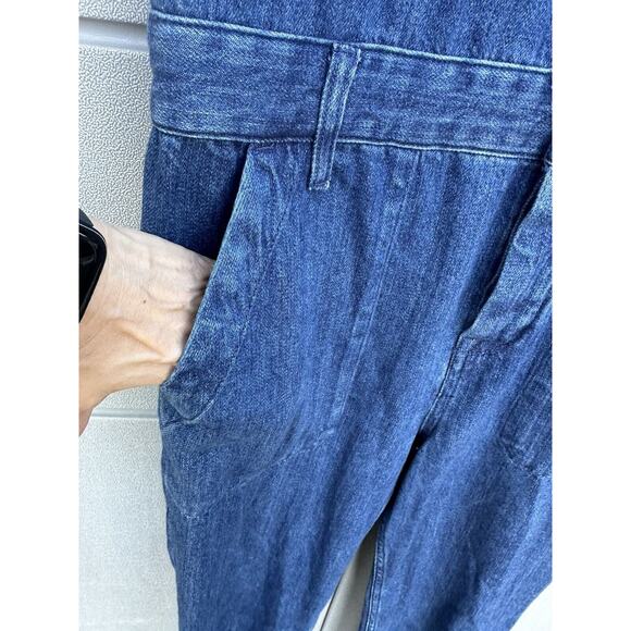 Everlane The Short Sleeve Denim Overall Button Up Blue Jumpsuit Organic Cotton 8 - Picture 16 of 16